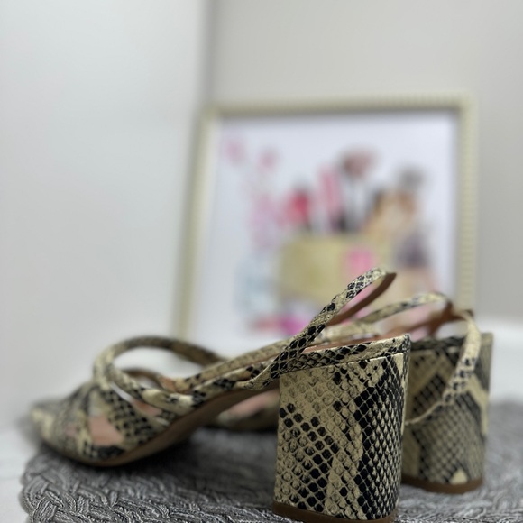 Paris Texas Snakeskin Block Heel Sandals - Picture 6 of 9